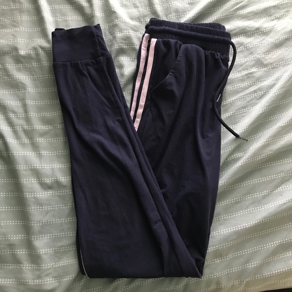 Blue Striped Jogger Pants